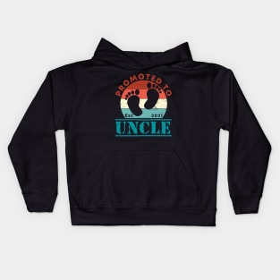 Vintage Promoted to uncle 2021 new uncle gift Kids Hoodie